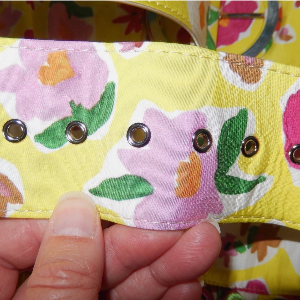 Celia B. Fluorite Yellow Floral Shirt Dress Collared S - Picture 4 of 8